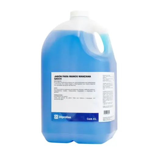 [QA035] JABON PARA MANOS MANZANA  BOTE 4 LTS